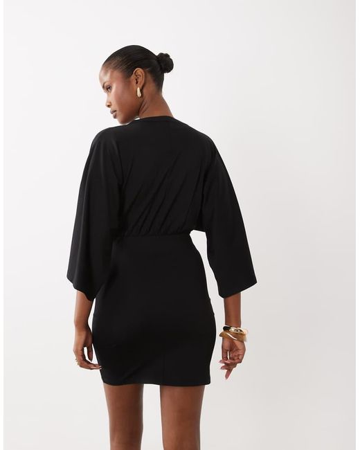 ASOS Black Grecian V Neck Mini Dress