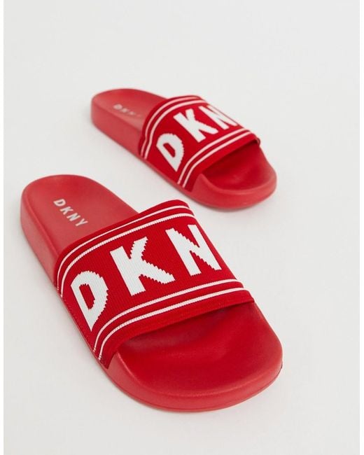 Sandalias con logo de DKNY de color Red