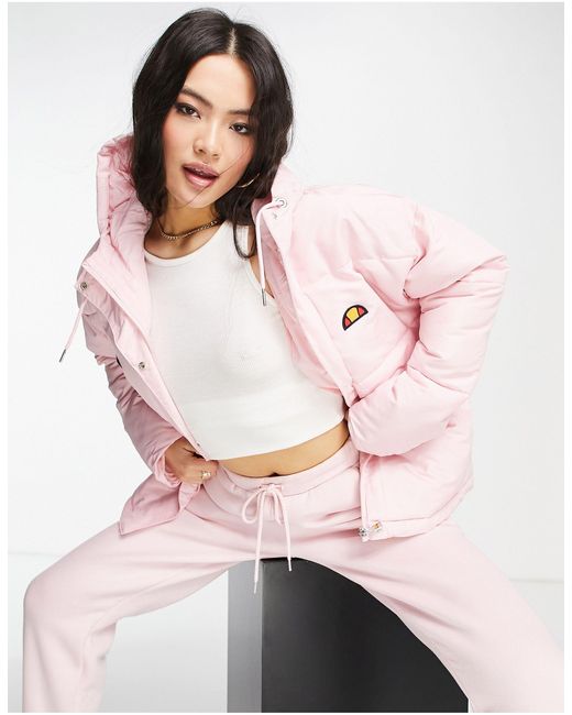 Ellesse Synthetic Puffer Jacket in Pink | Lyst
