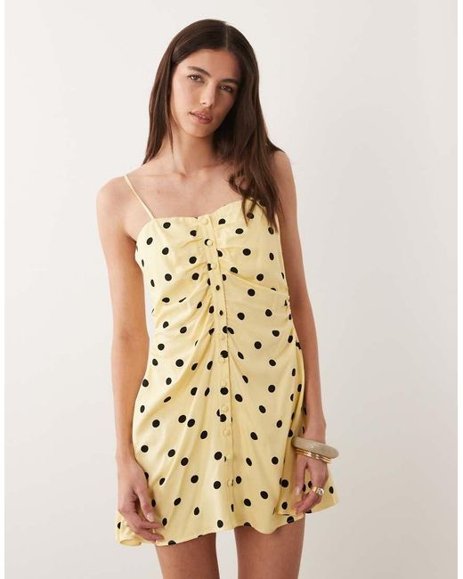 Nobody's Child Natural Cerys Ruched Detail Cami Mini Dress