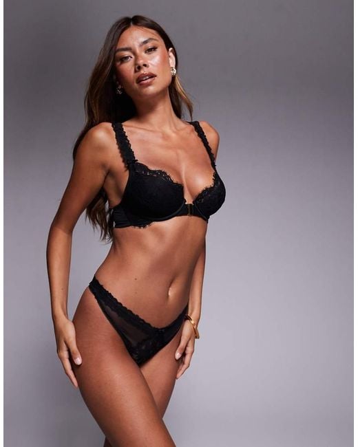 Boux Avenue Black Co-Ord Front Clasp Boost Plunge Bra