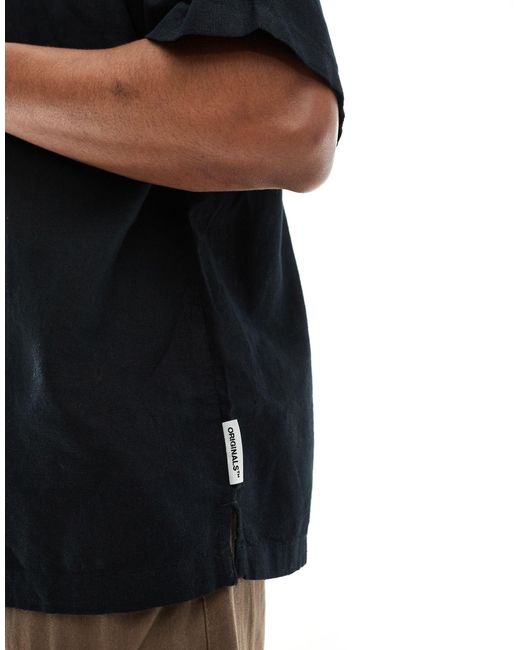 Jack & Jones – super-oversize-hemd mit knopfleiste in Black für Herren