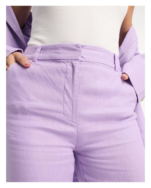 & Other Stories Purple Co-ord Linen Trousers