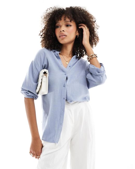 Chemise en lin Pimkie en coloris Blue