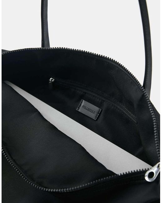 Pull&Bear Black Embellished Nylon Tote Bag
