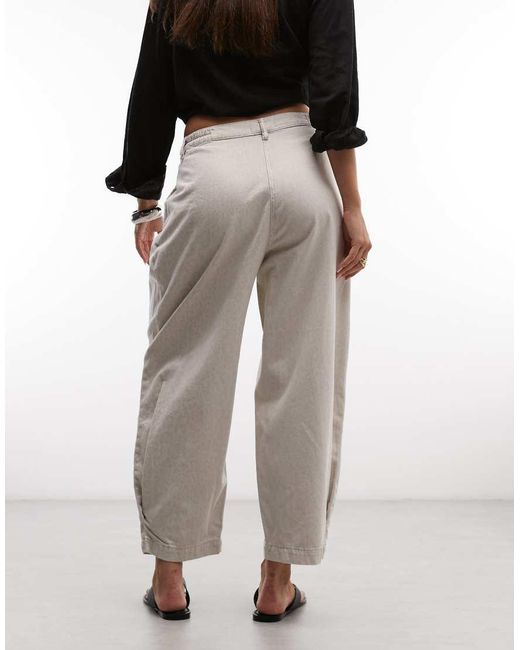 AllSaints White Becca Pleated Barrel Denim Jeans