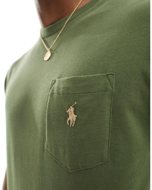 T-shirt oversize classique à logo emblématique sur la poche - foncé Polo Ralph Lauren pour homme en coloris Green