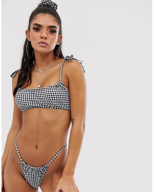 asos gingham bikini