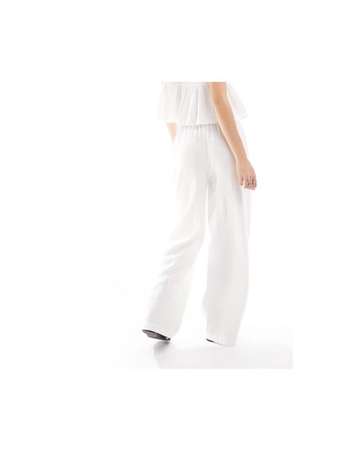 Pantalones playeros s con cintura estrecha Iisla & Bird de color White
