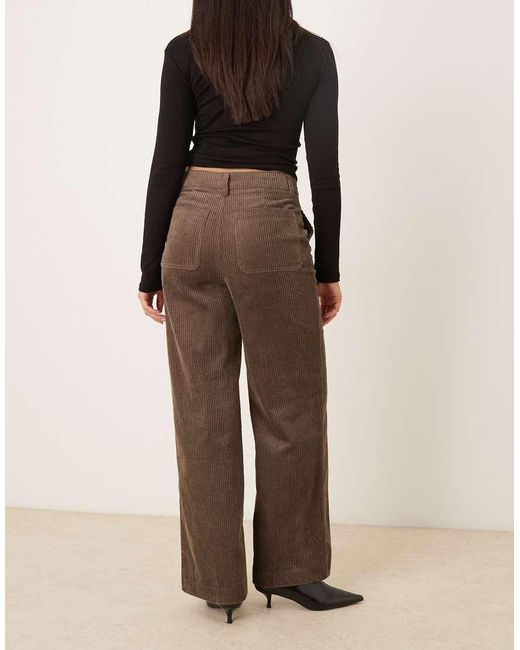Gina Tricot Natural High Waist Corduroy Trousers