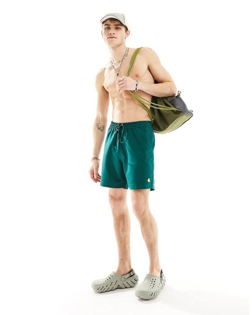 Carhartt Blue Chase Swim Shorts for men
