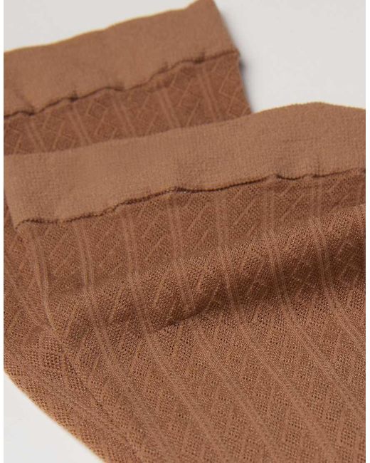 Calzedonia Natural Vertical Diamond-Patterned Socks