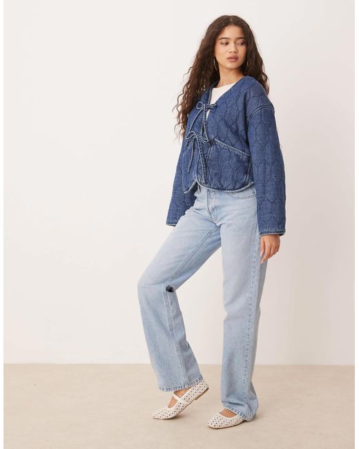 ASOS Blue Denim Reversible Quilted Jacket