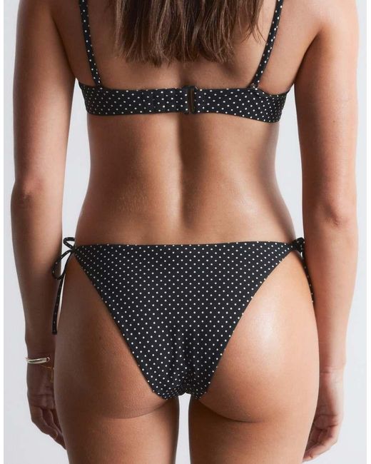 & Other Stories Black Mix And Match Tie Side Bikini Bottom With Padding