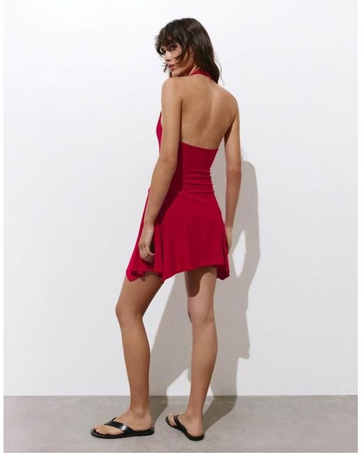 Pull&Bear Korte Halterjurk Met Studs in het Red