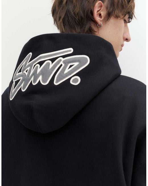 Pull&Bear Blue Boxy Fit Hoodie for men
