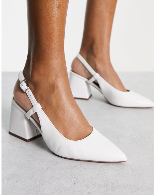 Sydney - scarpe con tacco medio bianche con cinturino sul retro di ASOS in  Bianco | Lyst
