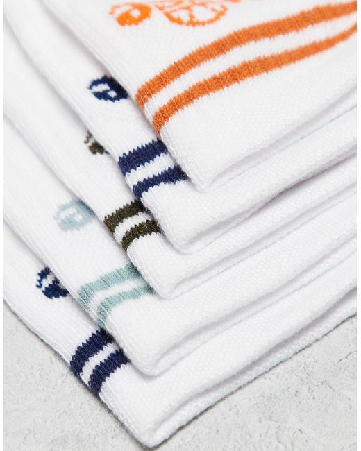 Confezione regalo da 5 paia di calzini bianchi con logo di Ellesse in White da Uomo