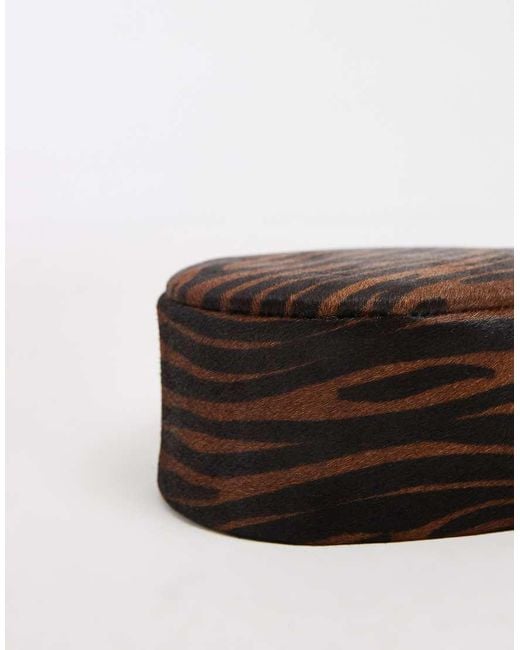 ASOS Black Hair-on Leather Pillbox Hat