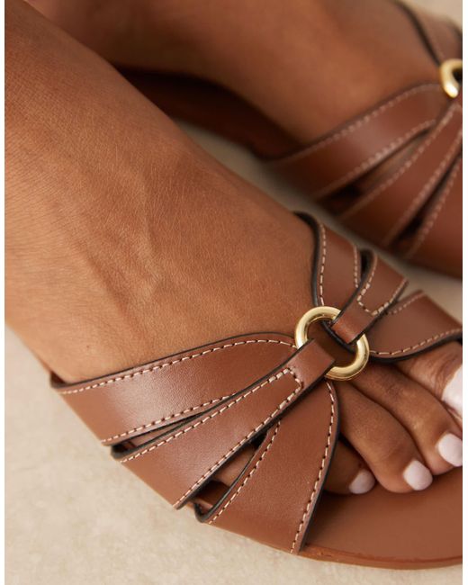 Mango Brown – ledersandalen