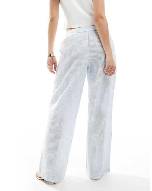 Hollister Blue – weite hose mit em streifen und niedrigem elastischem bund