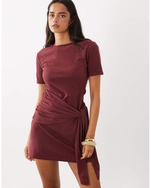 ASOS Red Supersoft Tie Side Mini Dress
