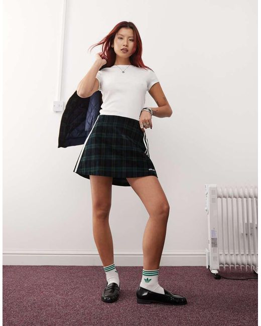 Adidas Originals Black Tartan Skirt
