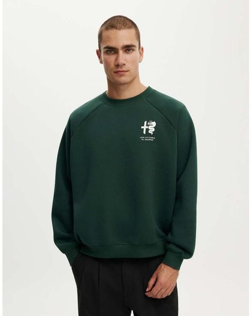 Cotton On Green Box Fit Alfa Romeo Sweater for men
