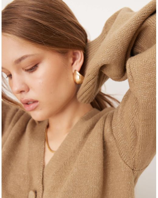 ASOS Natural Knitted Oversized Cardigan