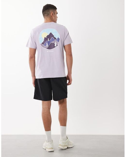 Columbia Purple Csc Outdoor Back Graphic T-shirt for men