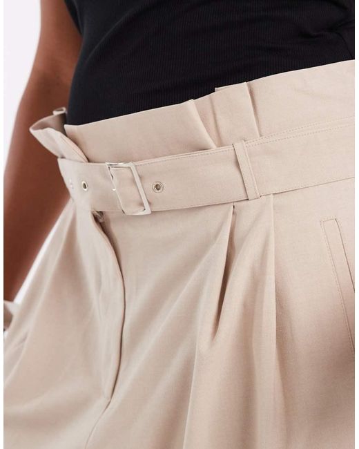 ASOS Natural Curve Tailored Paper Bag Waist Pirate Peg Trousers