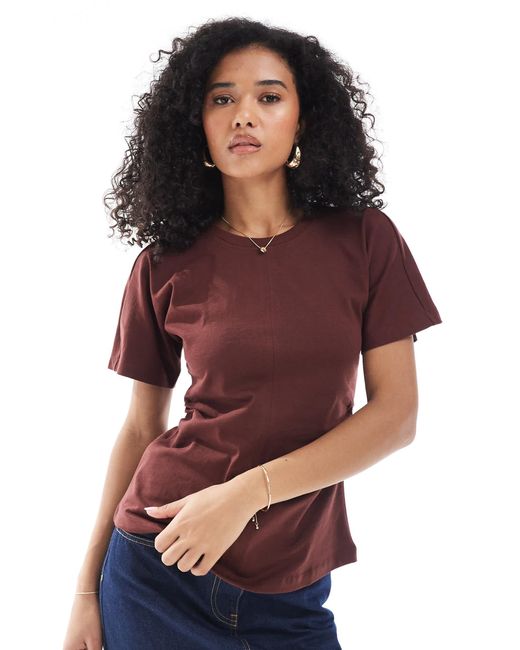 ONLY Red Ruched Detail Top
