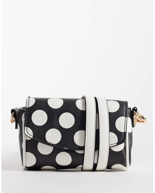 ASOS White Polka Dot Mini Cross Body Bag With Adjustable Strap