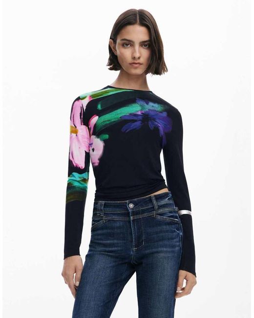 Desigual Blue Washed Flared Jeans