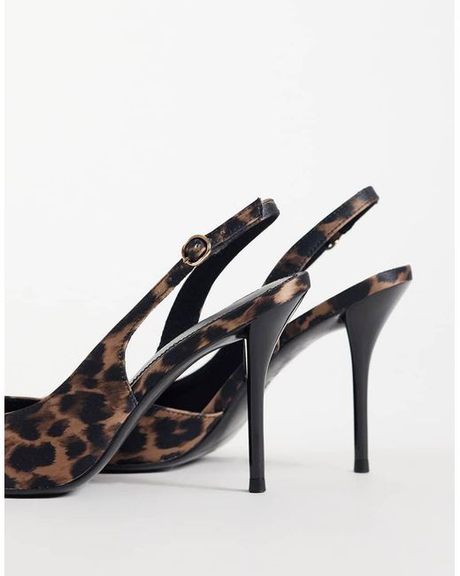 ASOS Metallic Polo Slingback Stiletto High Heel Shoes