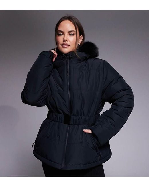 ASOS 4505 Ski & Snow Blue Asos 4505 Curve Ski Icon Water Repellent Insulated Belted Ski Jacket