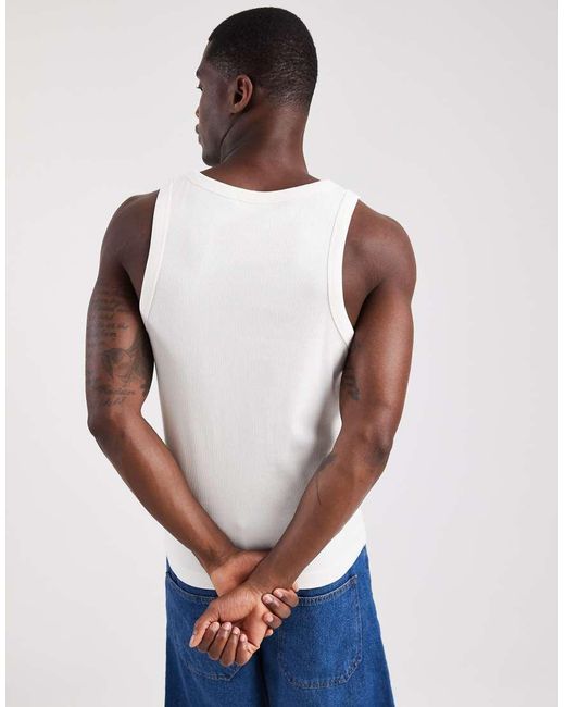 Tommy Hilfiger Brown Resort Logo Slim Fit Ribbed Tank Top for men