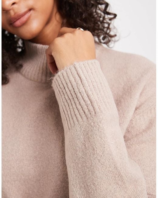 Brave Soul Blue High Neck Knitted Jumper