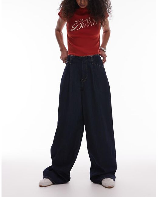 Mango Blue Maddy Raw Waistband Low Waisted Jean