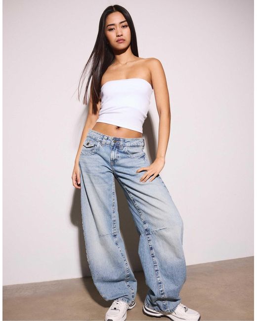 Stradivarius Blue – trägerloses basic-oberteil