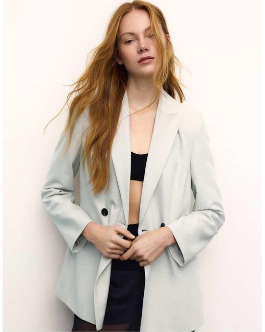 Stradivarius Natural Tailored Blazer