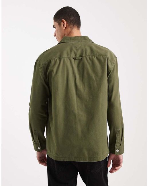 Tommy Hilfiger Green Pocket Logo Overshirt for men