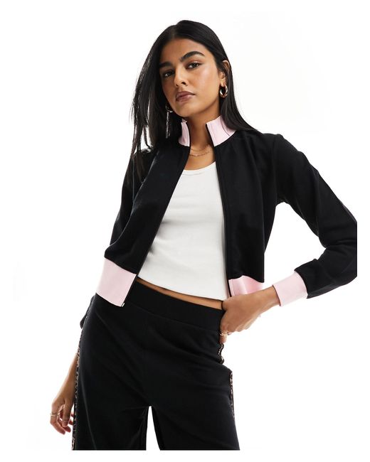 ASOS Black Track Jacket With Contrast Panels