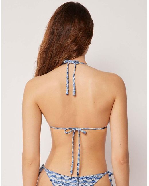 Calzedonia Blue Triangle Bikini Top Reflection