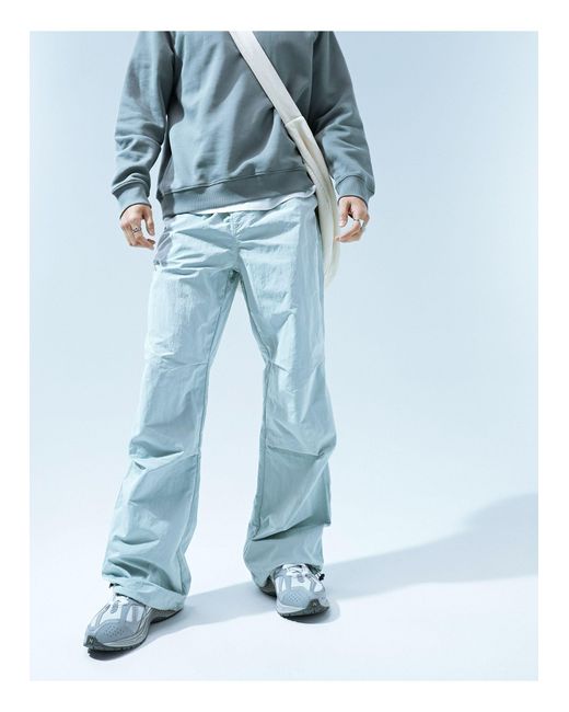 ASOS Blue Nylon Parachute Trouser for men