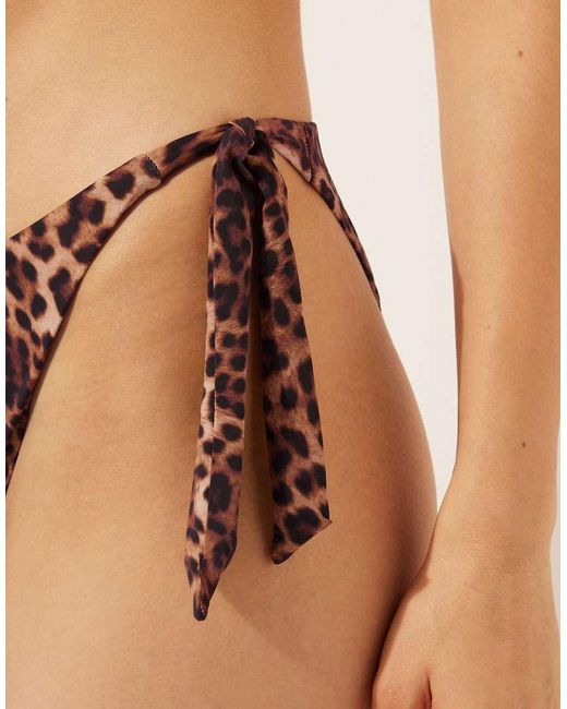Calzedonia Brown Tie Side Bikini Bottoms