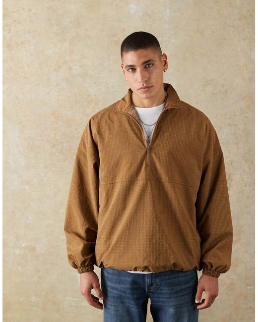 ASOS Natural Overhead Windbreaker for men