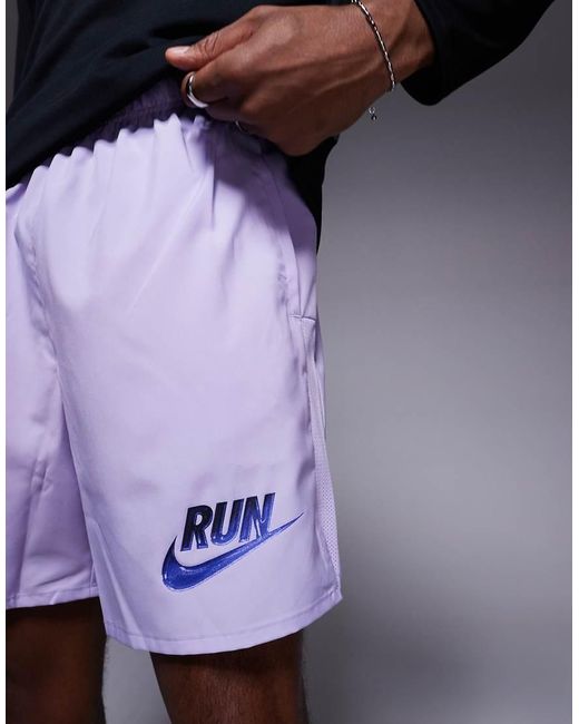 Pantalones Cortos De 7" Morados Dri-Fit Run Energy Challenger De -Azul Nike de hombre de color Blue