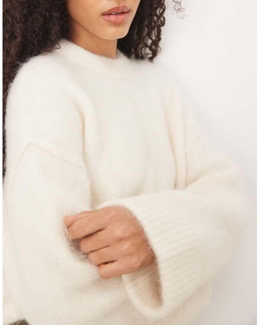 ASOS Natural Chunky Premium Alpaca Jumper