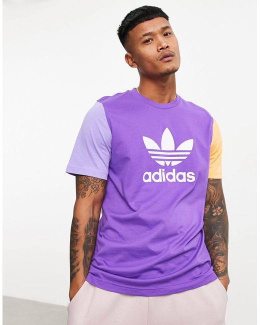 Camiseta con diseño color block y logo adidas Originals de hombre de color  Morado | Lyst